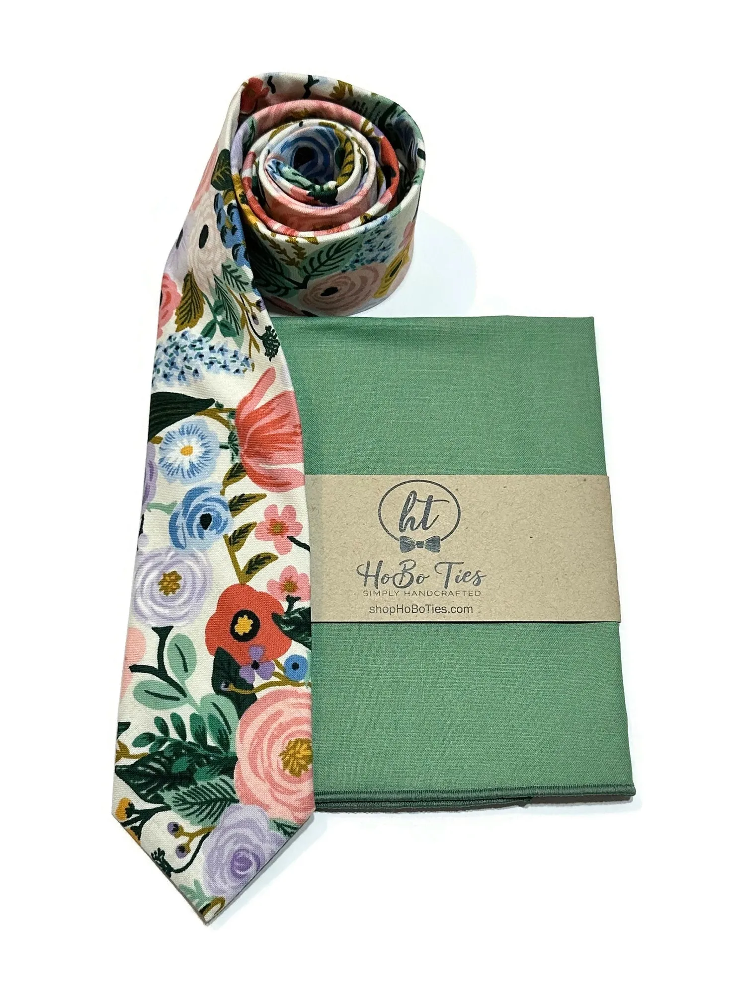 Ivory Garden Party Floral Necktie