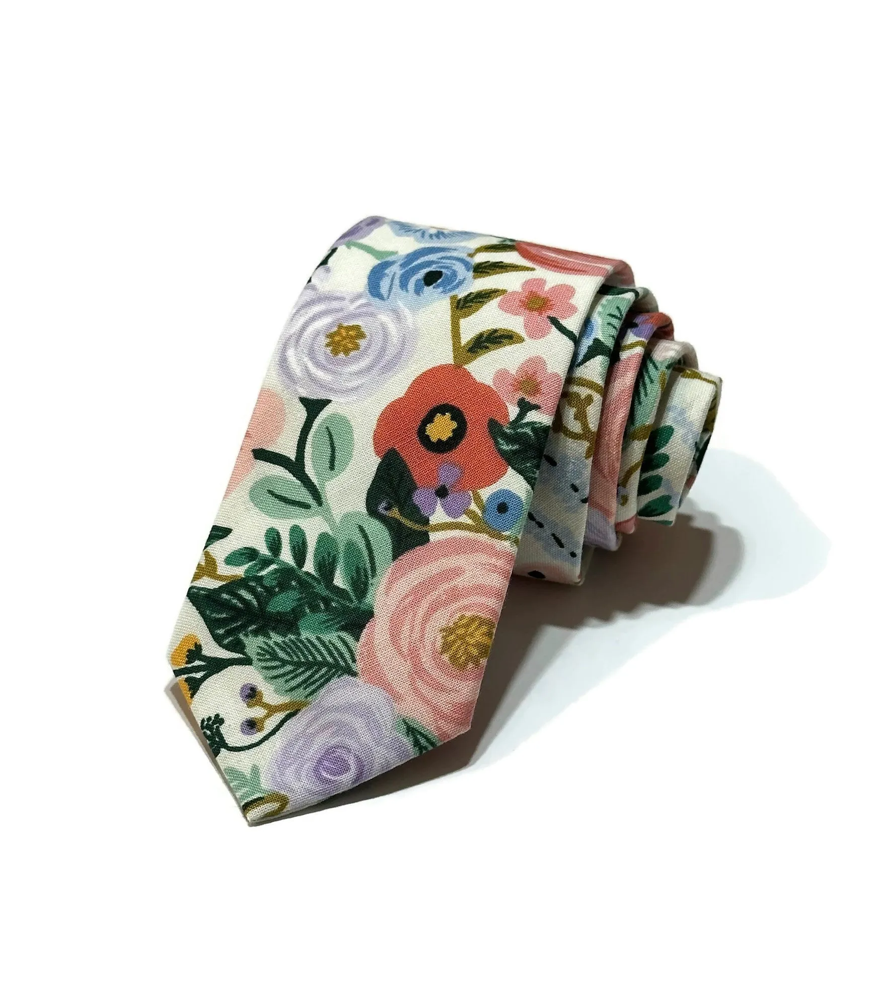 Ivory Garden Party Floral Necktie