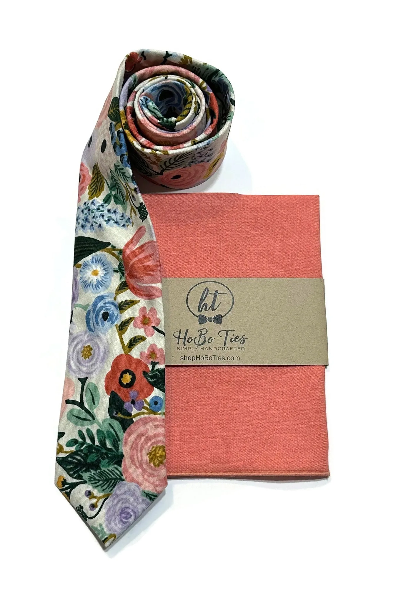 Ivory Garden Party Floral Necktie