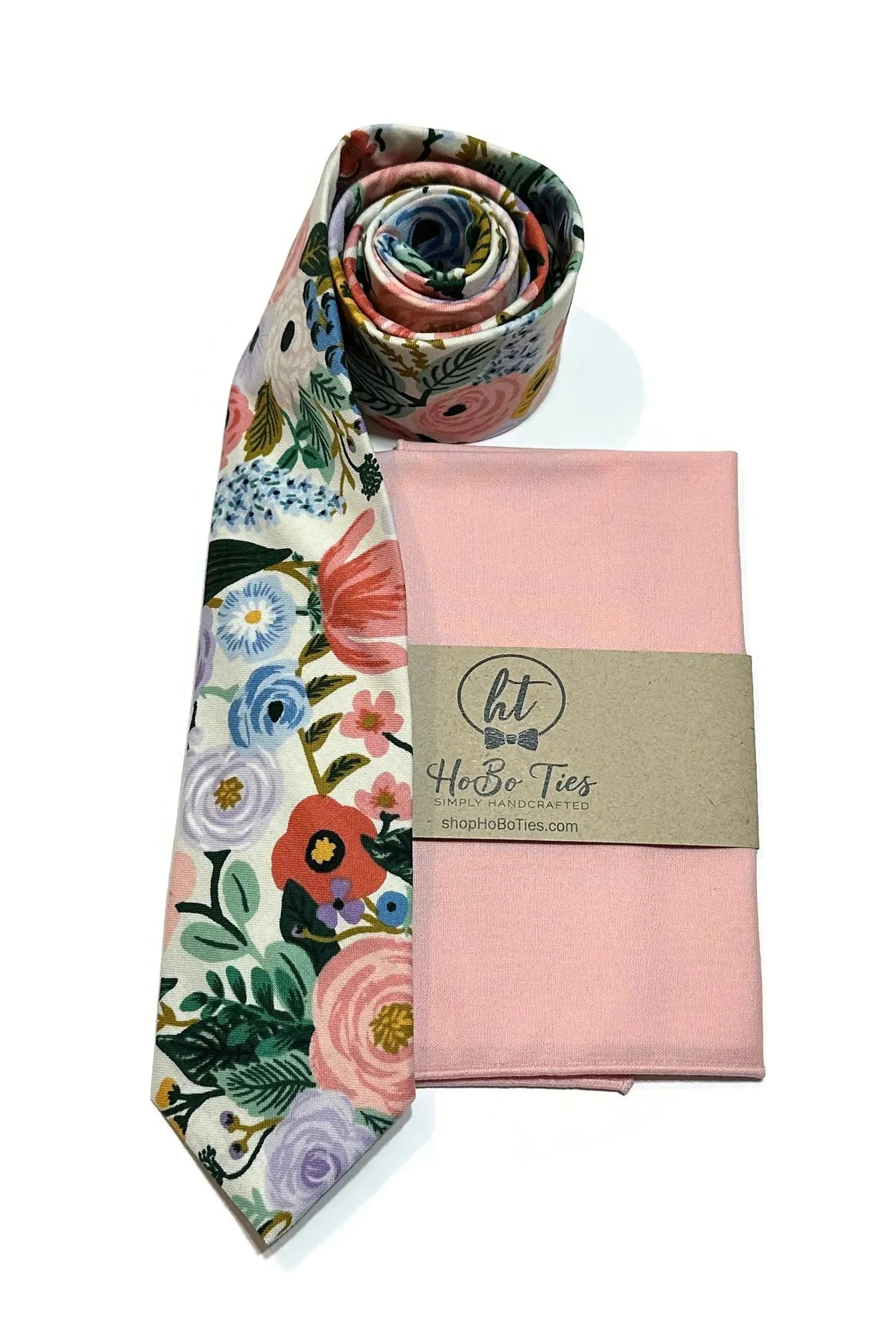 Ivory Garden Party Floral Necktie