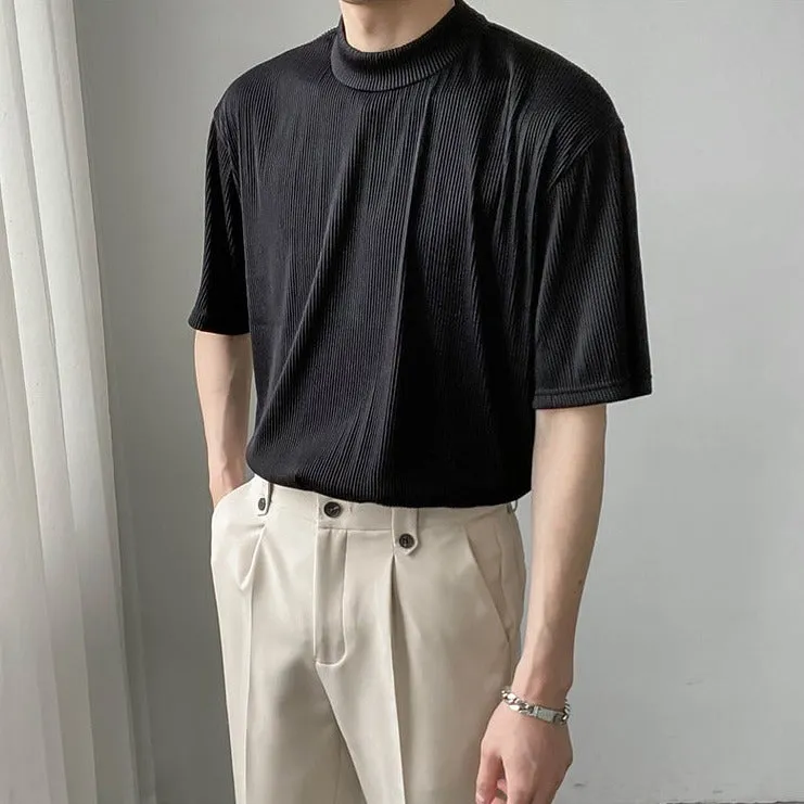 [Korean Style] 4 Colors Half High-Neck T-shirts