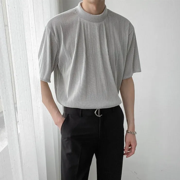 [Korean Style] 4 Colors Half High-Neck T-shirts