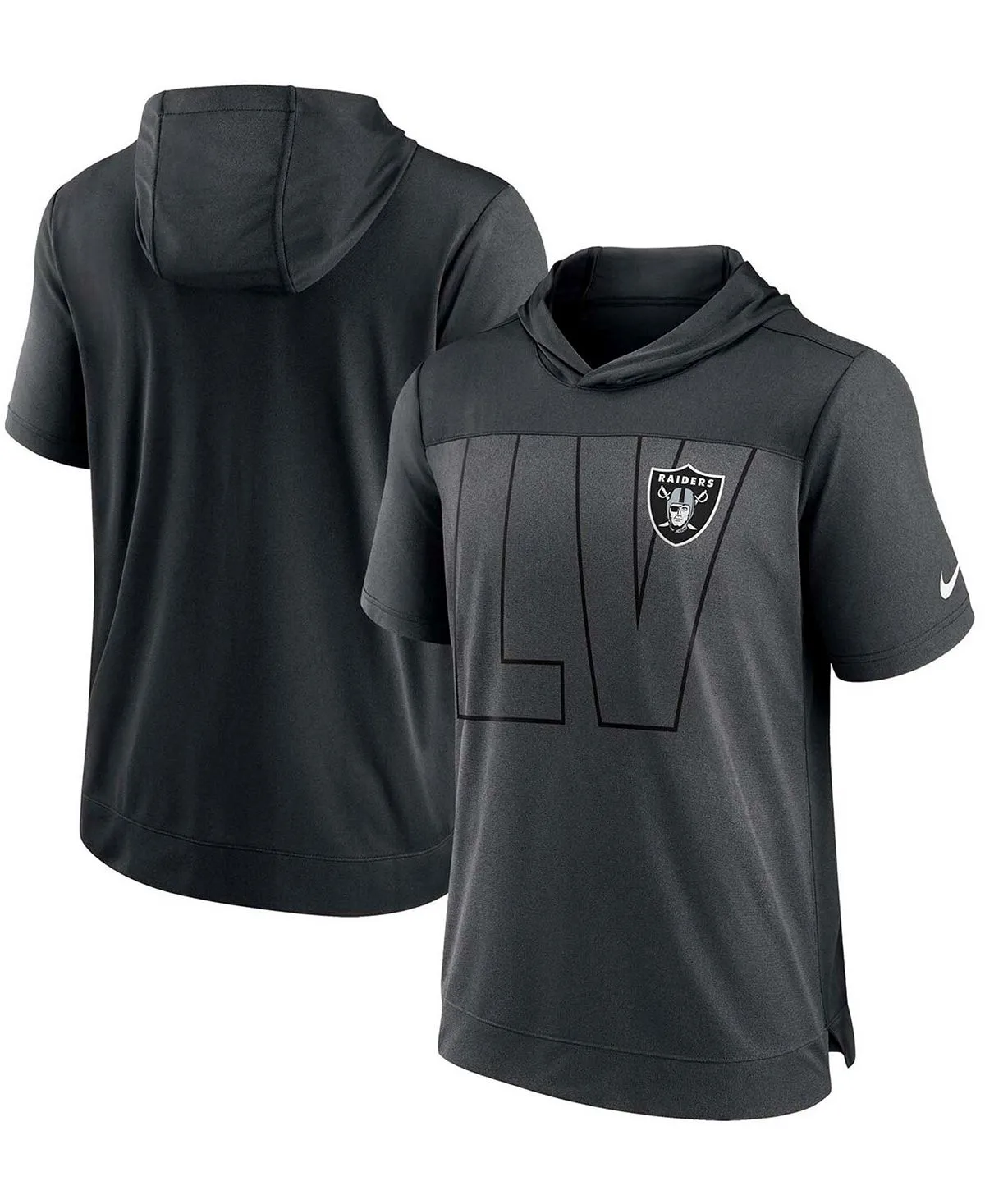 Las Vegas Raiders Performance Nike Men's Dark Gray Black Hooded T-Shirt Multi