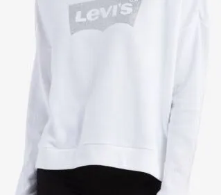 Levi's Drop-Shoulder Batwing Graphic Hoodie White Size L