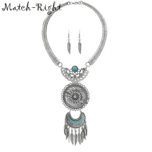 Match-Right Women Necklace Vintage Statement Necklaces Pendants Bohemia Jewelry Leaves Necklace Women AccessoriesNL582