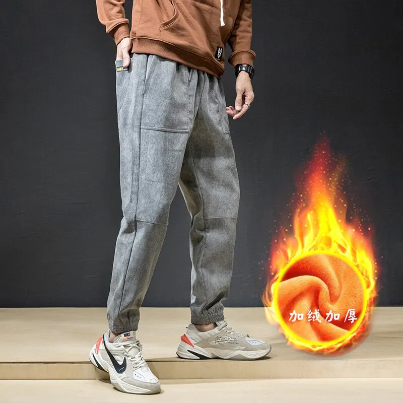 Men Winter Pants Classic super Warm Thick Pants cashmere Trousers