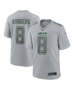 Men's Aaron Rodgers Jersey Heather Gray New York Jets Atmosphere Fashion Game Nike