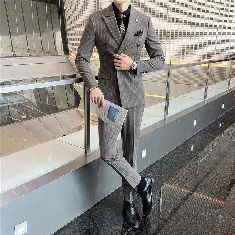 Men's wedding suits Korean version of the slim striped