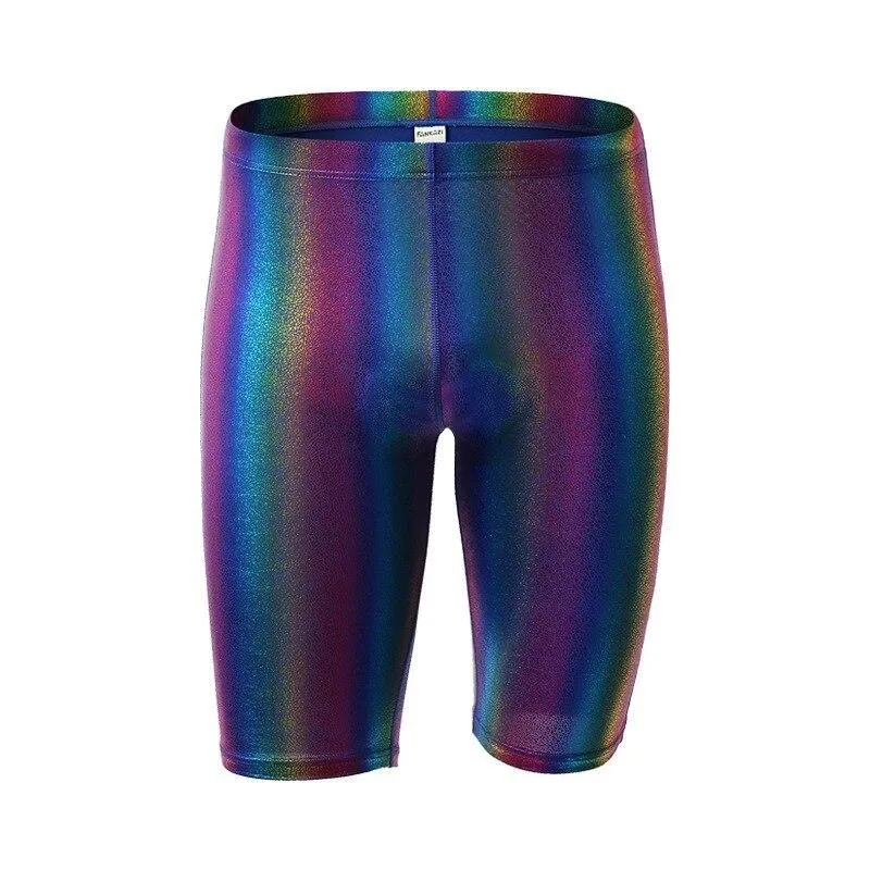 Metallic Rainbow Capri Shorts