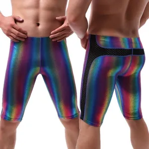 Metallic Rainbow Capri Shorts