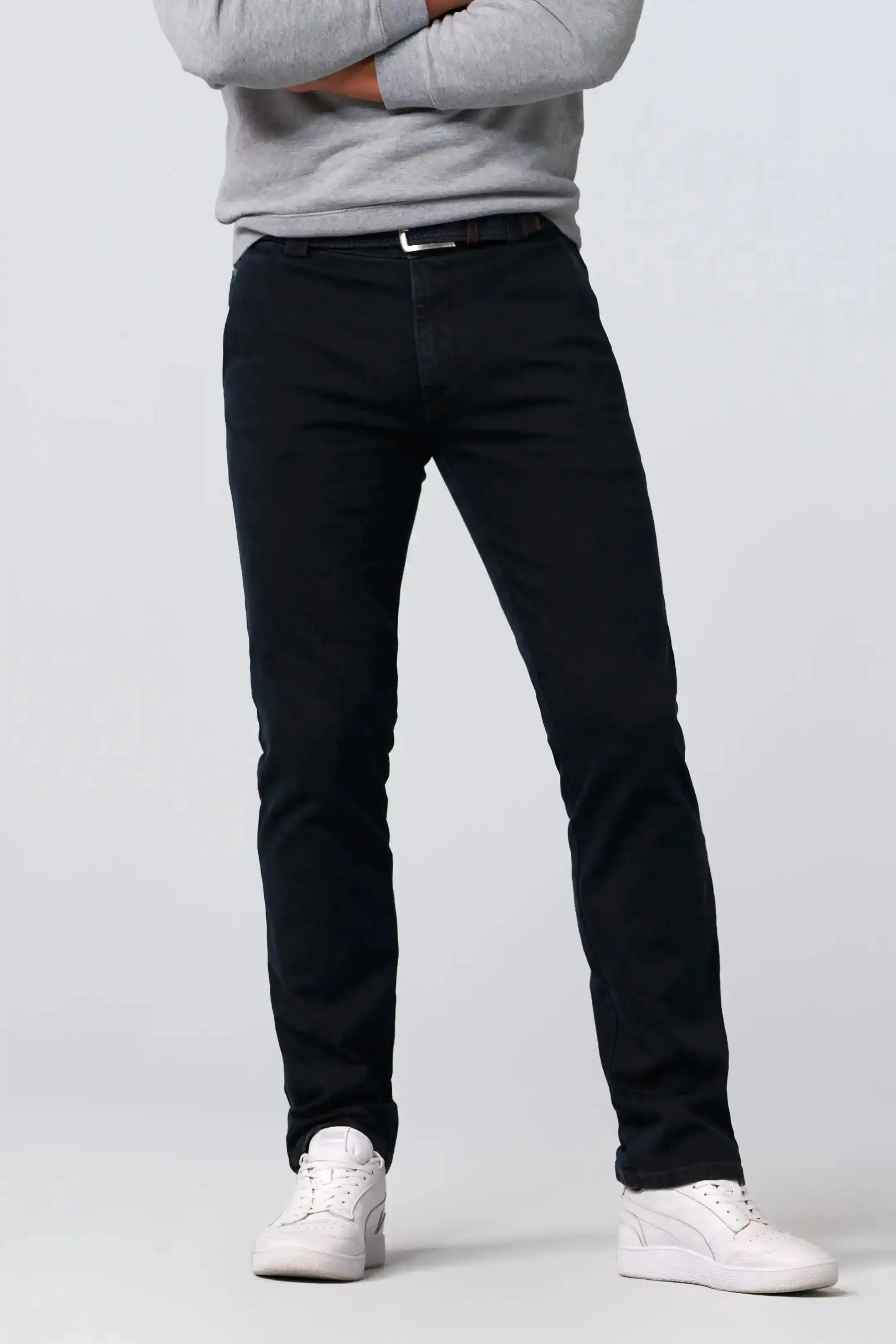 MEYER Roma Denim Trousers - 629 Stretch Core Spun - Navy