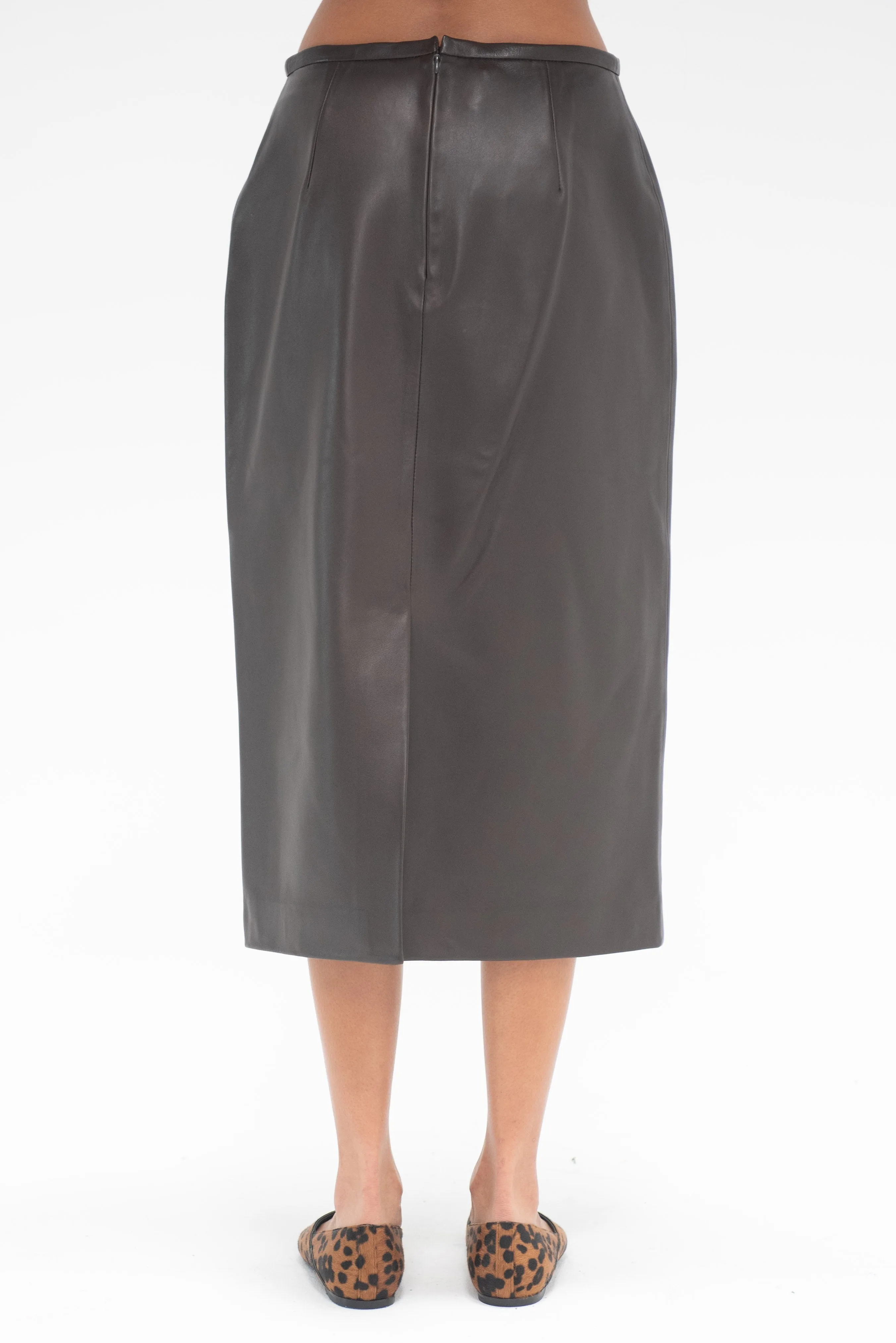 Midi Pencil Skirt, Chocolate