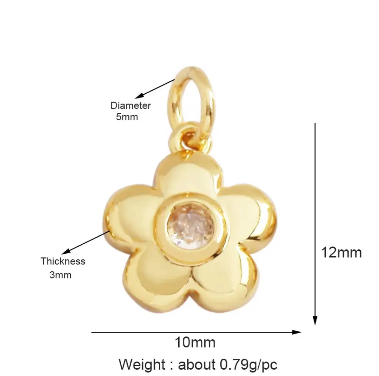 Mini Bubble Flower Charm For Charm Bar & Charm Necklaces