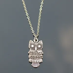 N775 Retro Silver Owl Necklaces Bijoux Collares For Women Animal Pendant Necklace High Quality 2017