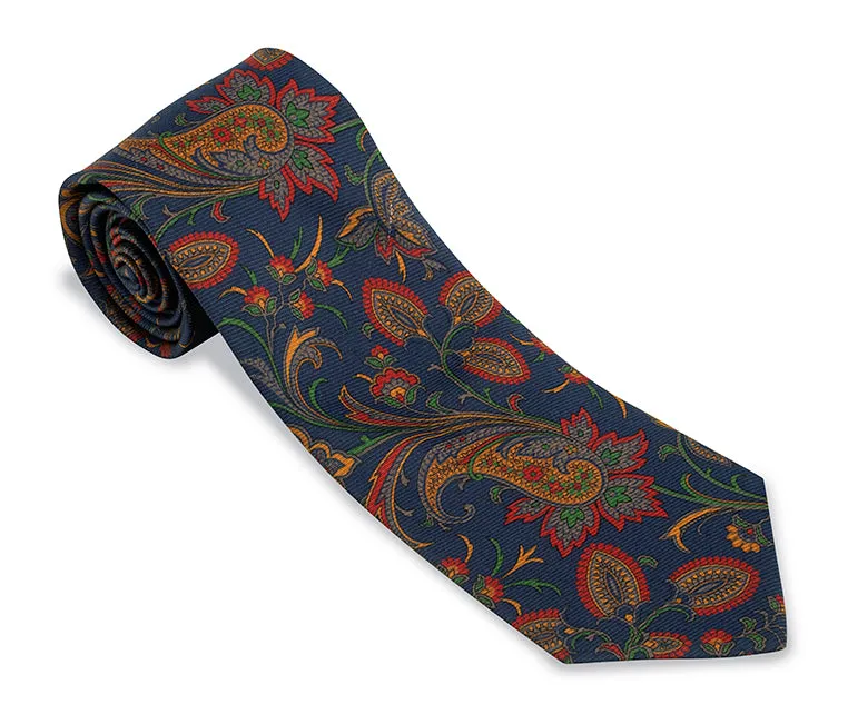 Navy Alexander Floral Necktie - F5579