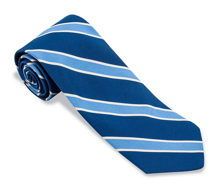 Navy/Cobalt Crescent Stripes Necktie - F5549