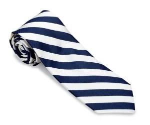 Navy/White Bar Stripes Necktie - F663