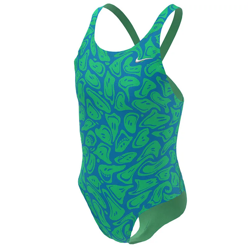 Nike - Girls' Hydrastrong Multi Print Fastback One Piece (Electric Algae)