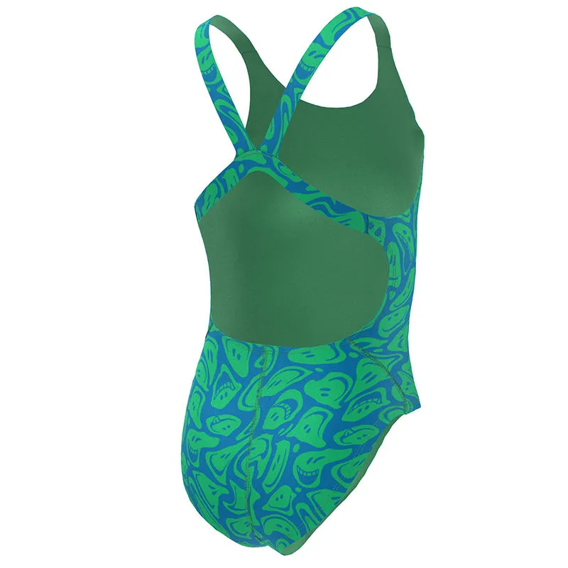 Nike - Girls' Hydrastrong Multi Print Fastback One Piece (Electric Algae)