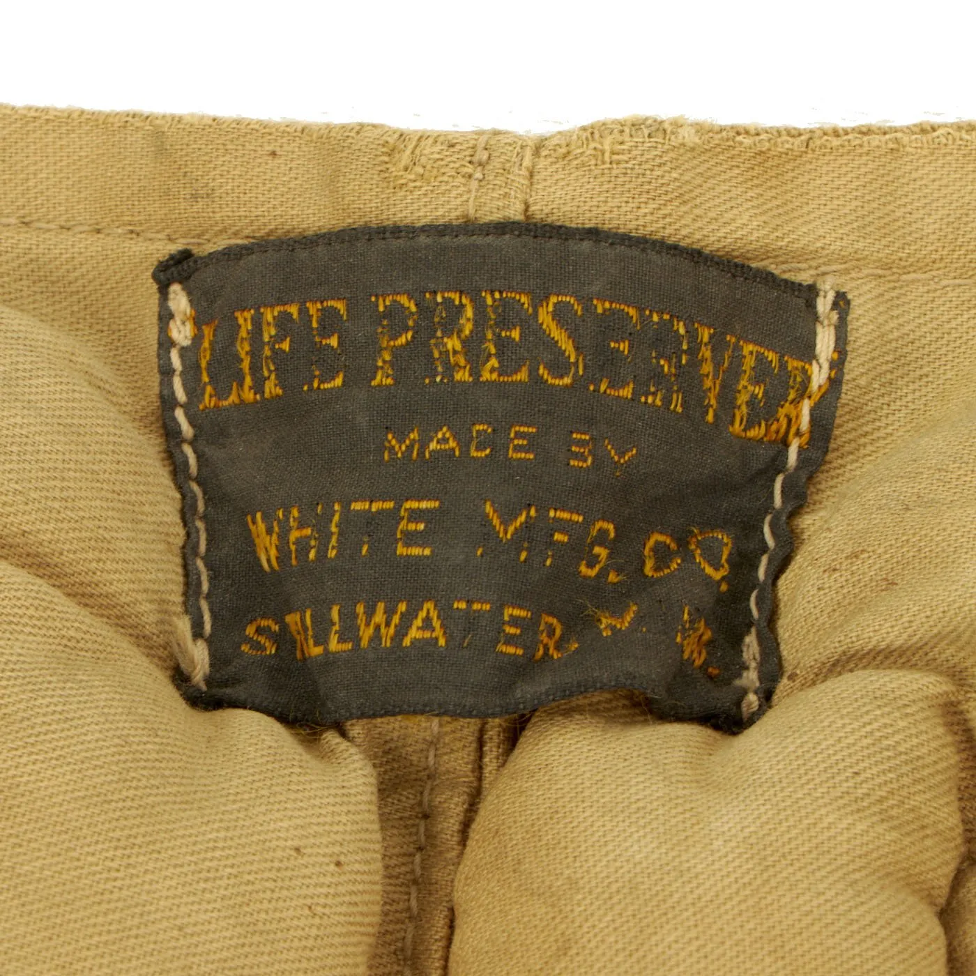 Original U.S. Pre-WWII 1930s Kapok Life Preserver by White Manufacturing Company