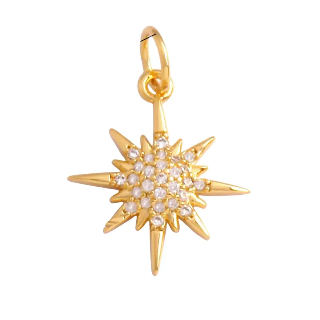 Pave Starbust Charm For Charm Bar & Charm Necklace