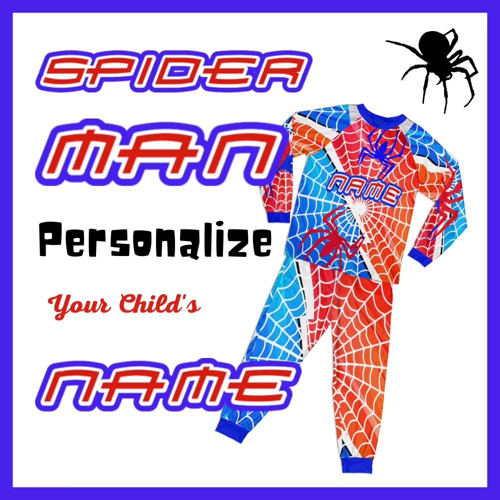 Personalized Family Pajama Sets | Matching Xmas Jammies for ADULTS | Christmas Holiday family PJs | Spider Man nightsuit