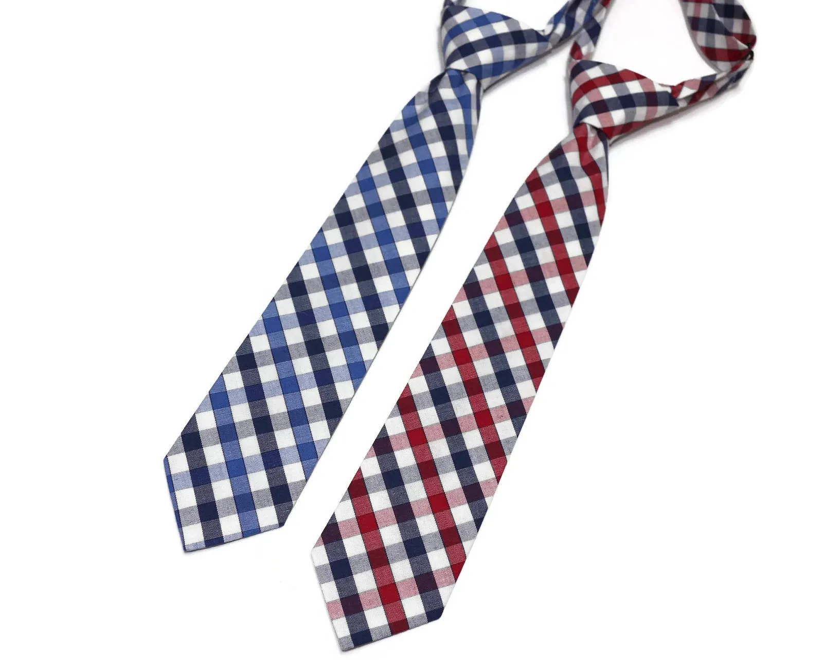 Plaid Check Neckties - Boys Pre-Tied