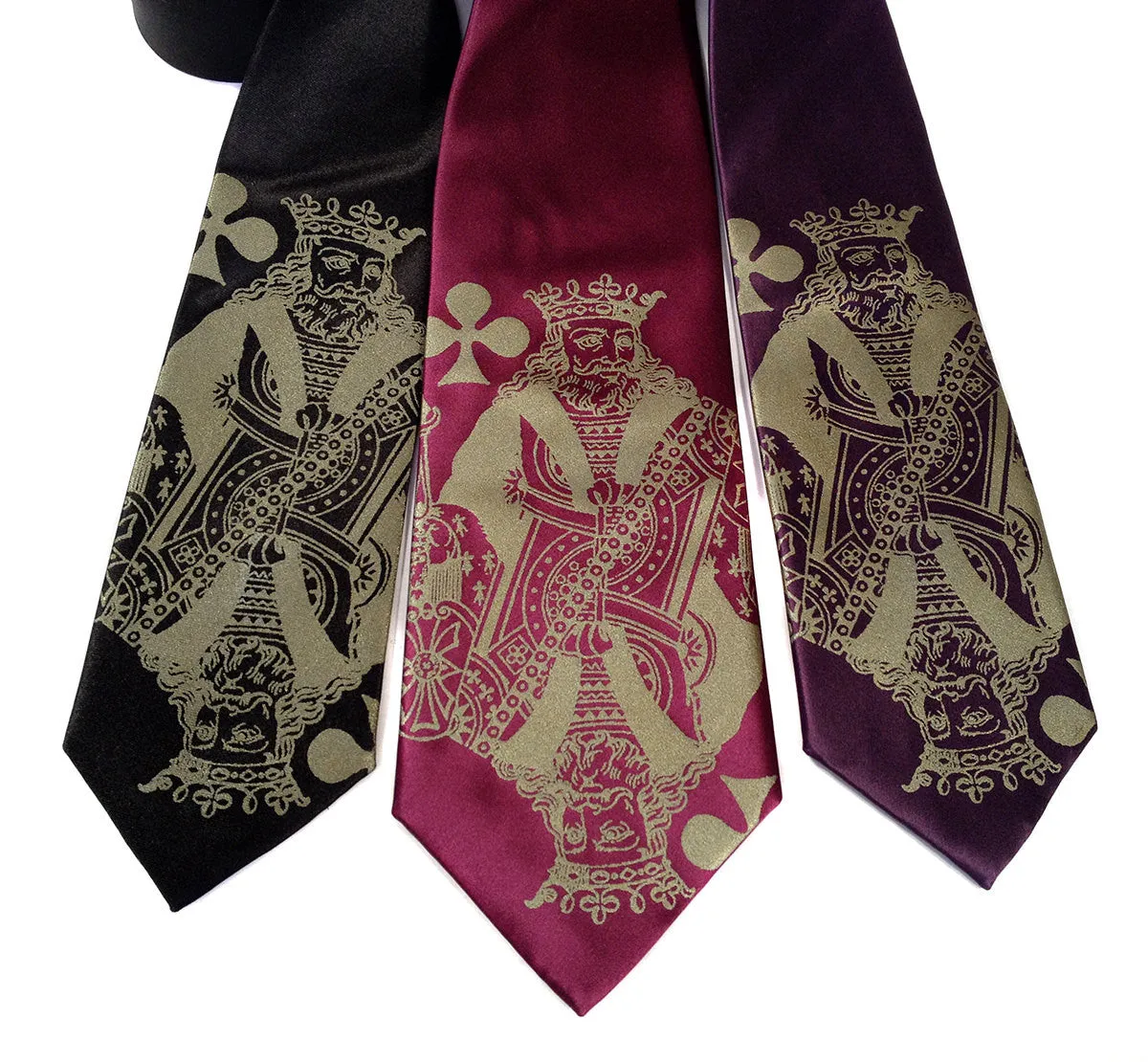 Playing Card Silk Necktie. "Poker Face" King tie