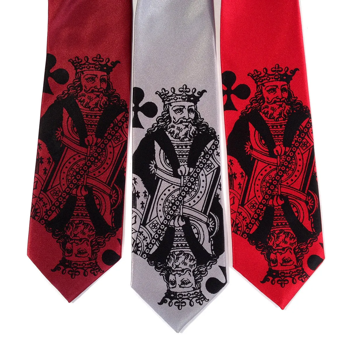 Playing Card Silk Necktie. "Poker Face" King tie