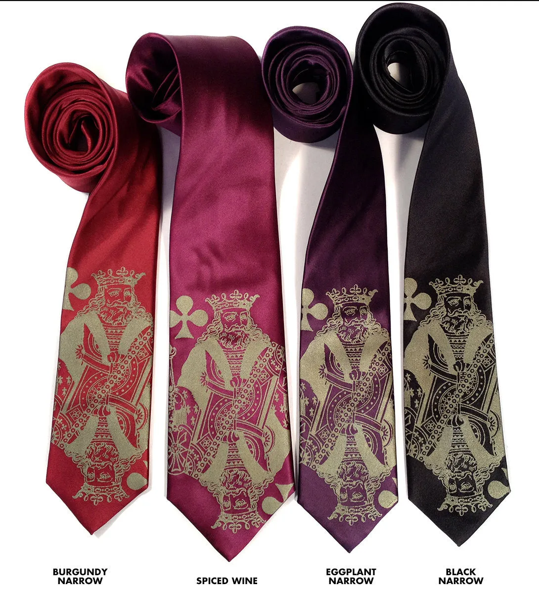 Playing Card Silk Necktie. "Poker Face" King tie