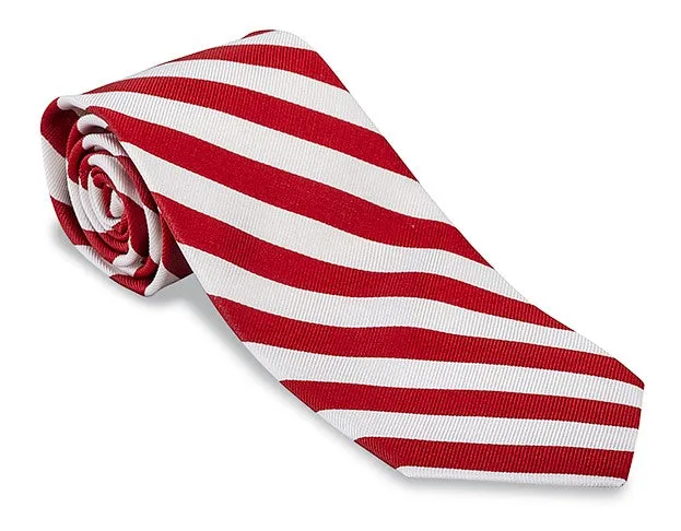 Red/White Bar Stripes Necktie - F658