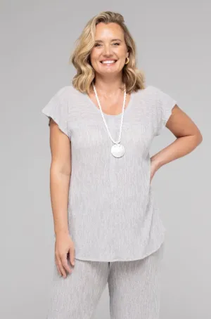 Silver Haven Poly/Rayon Knit Feature Stitched Top