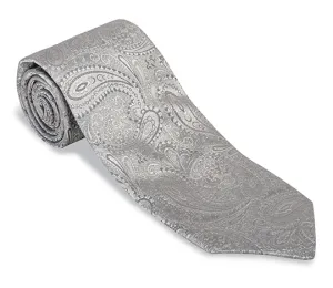 Silver Paisley Necktie - F3852