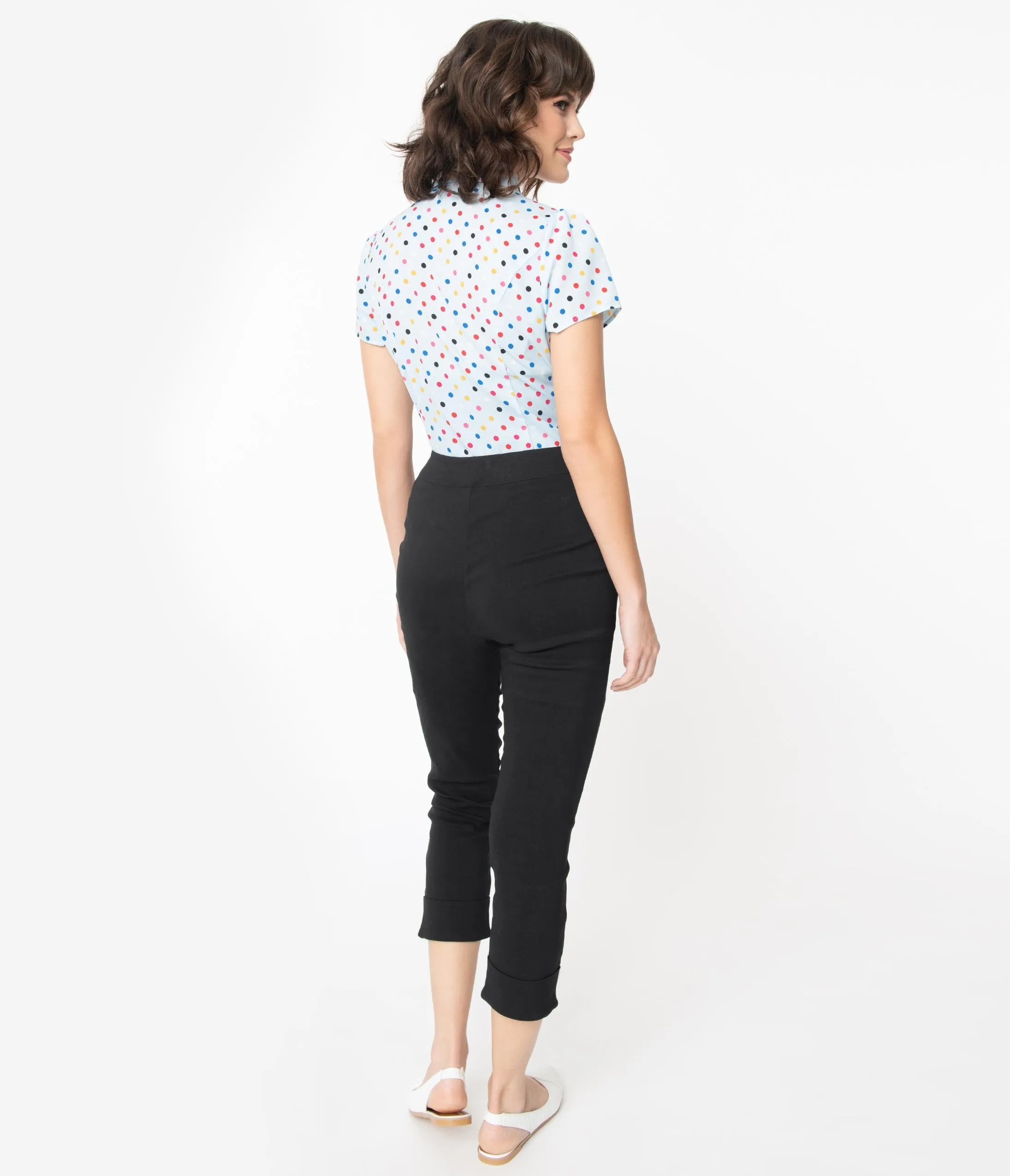 Smak Parlour Black Cuffed Smarty Pants Capri