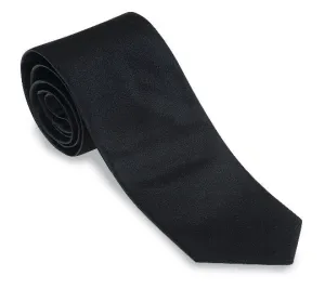 Solid Black Silk Tie - F598