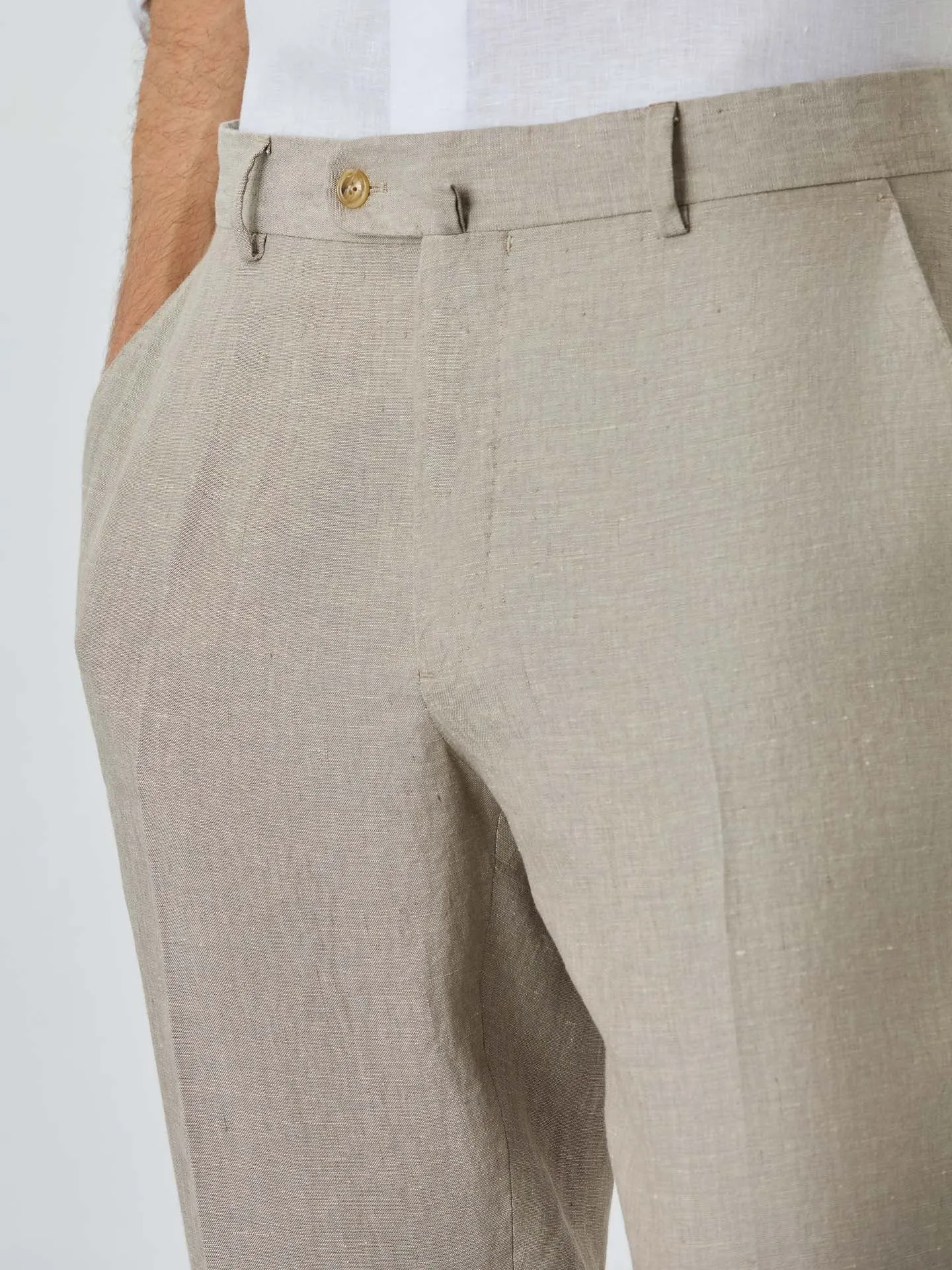 Suit Trousers With Coin Pocket In Linen