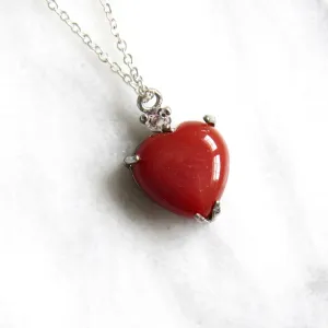 Twinkling Carnelian Agate Heart Necklaces