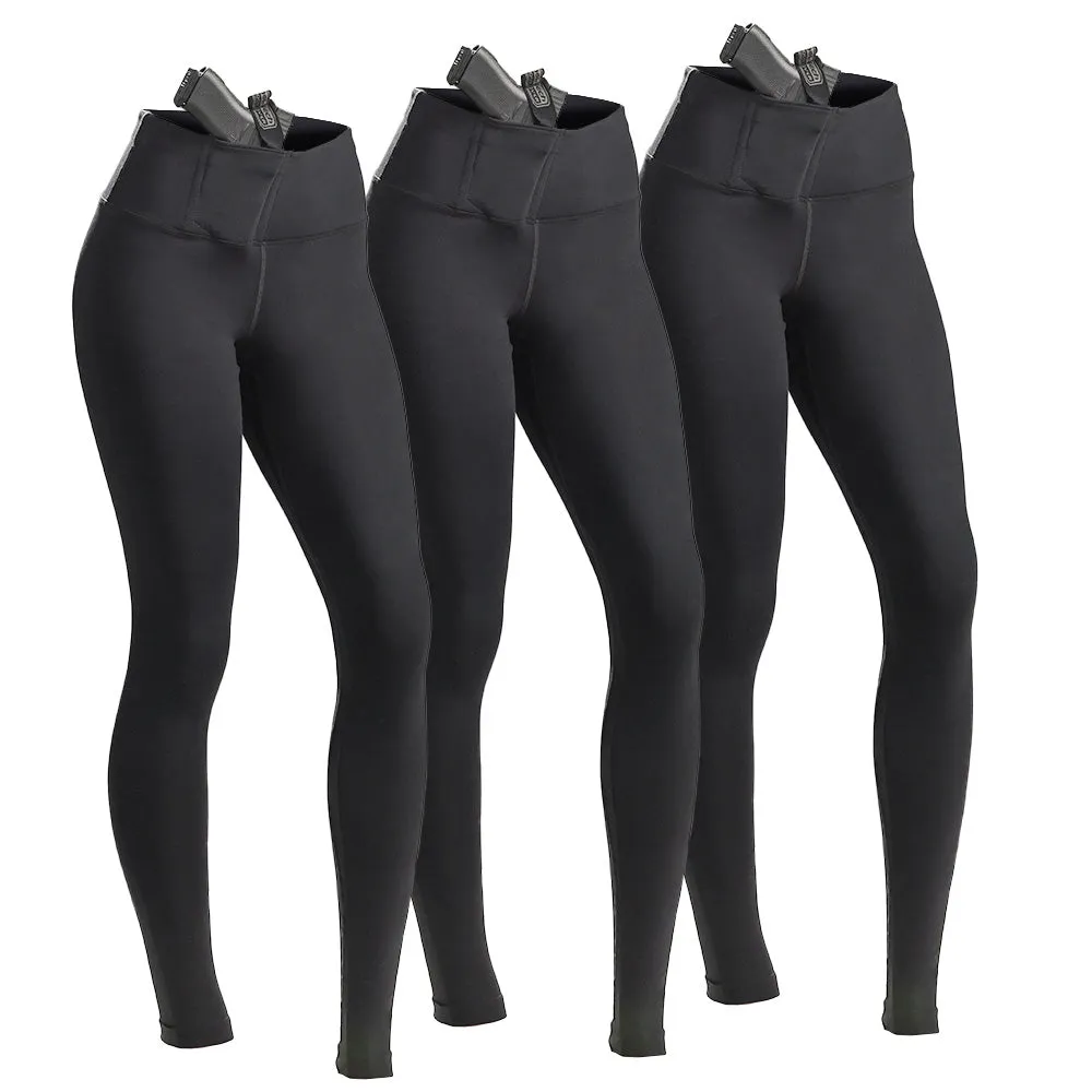 Women's Concealed Carry Original Leggings Full Length 3 Pack